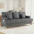 thumbnail image 1 of AAQZ 87" Corduroy Sofa Couch for Living Room, 3 Seater Deep Seat Comfy Couch in a Box, 2 Cushions, 2 Pillows Tool-Free Setup,Gray, 1 of 10
