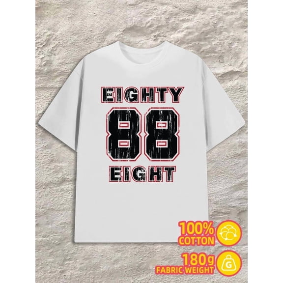 88 Eighty T-Shirt men's 180G 100% Cotton white Basic Unisex Shirt Printed tshirts Casual Unisex Shirt Cotton tshirts Retro Unisex Shirt Graphic Tee tshirts