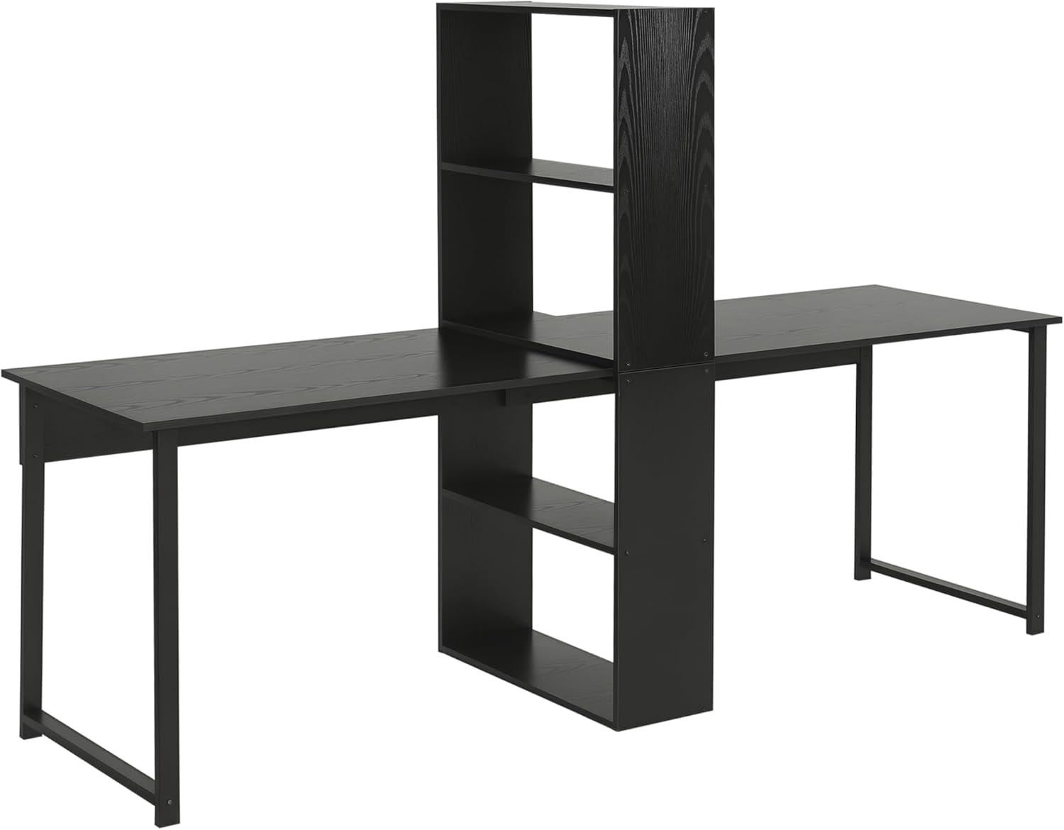 **88" extra long 2-person computer desk with storage shelves combo ...