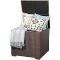 88 Gallon Wicker Deck Box Indoor/Outdoor Box for Patio Cushions