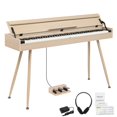 thumbnail image 1 of 88 Key Full Weighted Keyboard Piano Electric Keyboard Piano, Digital Piano with Professional 3 Pedal, 2 Stereo Speakers, USB-MIDI Connectivity and Unique Clamshell Design (Natiual, GDP-206), 1 of 10