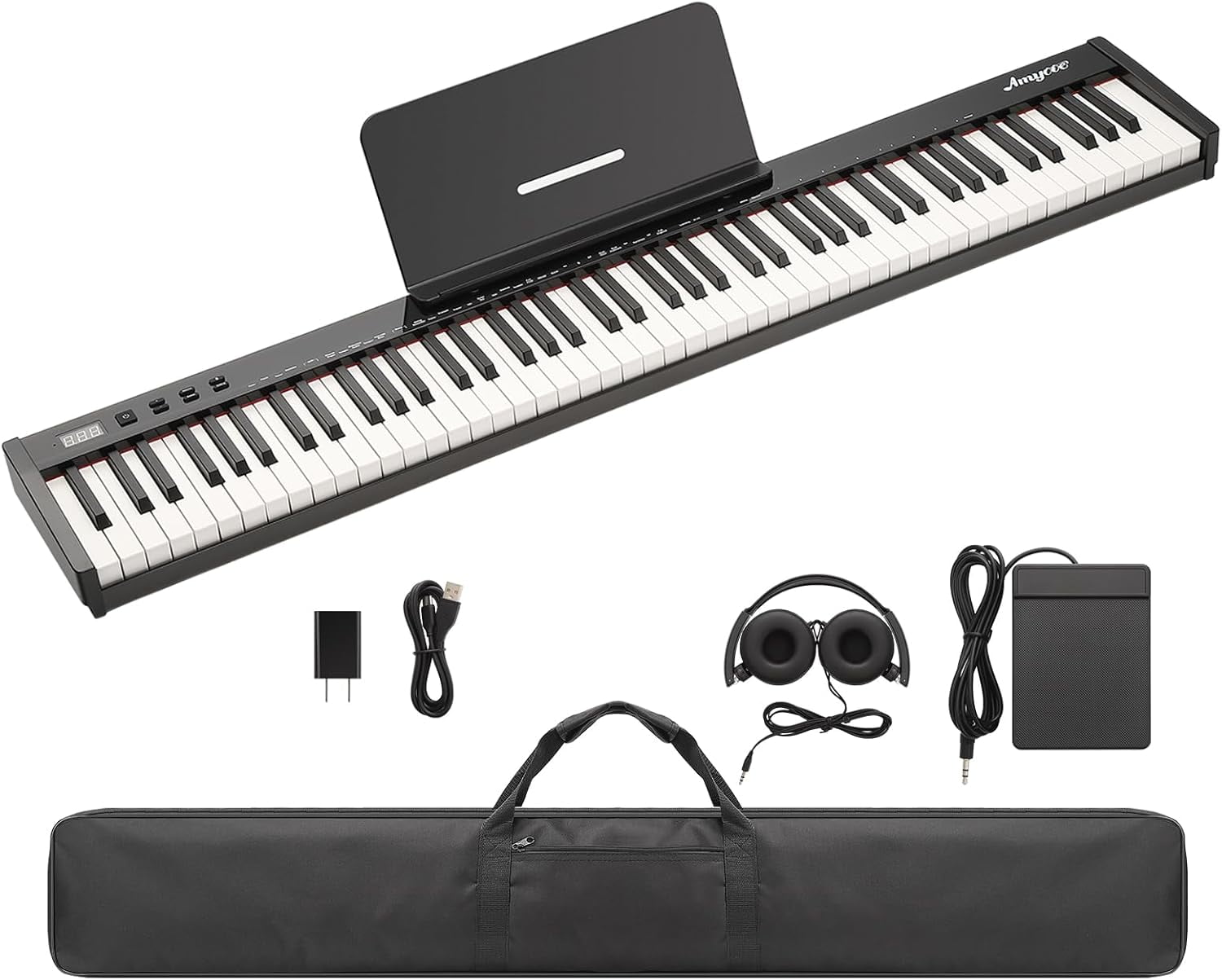 88 Key Keyboard Piano Full-Size Electric Keyboard Piano for Beginners Portable Electric Piano