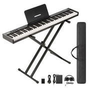 88 Key Keyboard Piano, Semi-weighted Full-Size Electric Keyboard Piano for Beginners, Portable Keyboard with Stand, Perfect for Birthday Christmas