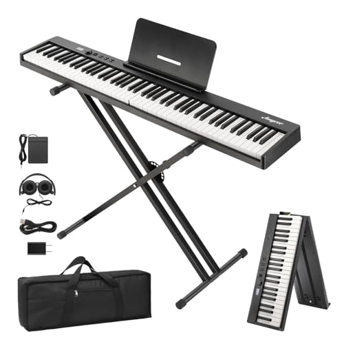 88-Key Portable Digital Piano Keyboard Set with Carry Bag, Sustain Pedal & Headphones - Electronic Keyboard, Lightweight for Beginners and Professionals