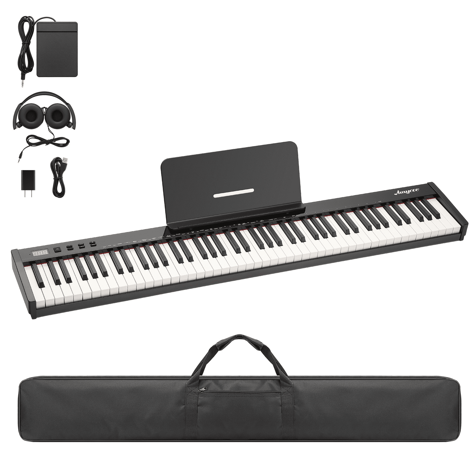 88-Key Weighted Action Digital Piano with Sustain Pedal and Power Supply
