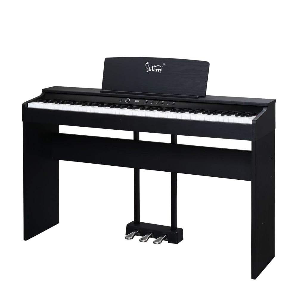 88 Keys Full Weighted Keyboard, Electric Digital Piano with Soft/Sustain/Sostenuto Pedals, Dual Bluetooth and 2 Stereo Speakers for Beginner, Professional, GDP-105, Black