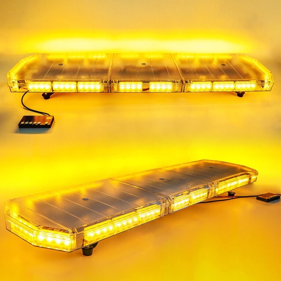 88 LED 48'' inch Strobe Light Emergency Strobe Light Car Truck Rooftop Emergency Warning With Digital Display Switch Amber
