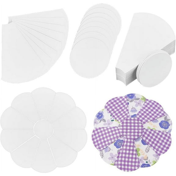 88 Pcs English Paper Piecing EPP Set Fan Round Precise Quilting Templates 1.5in 2.2in (3.9cm 5.8cm) Ideal for DIY Patchwork Sewing Quilting diy