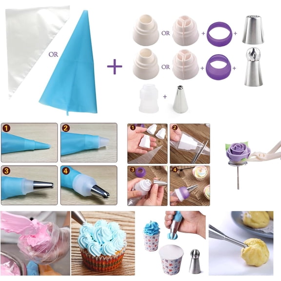 88-Piece Russian Piping Tips Kit, Floral Icing Nozzles with Large and Small Tips, Full Pastry Baking Set for Cake Decorating, Cupcakes & Easy Professional-Style Designs