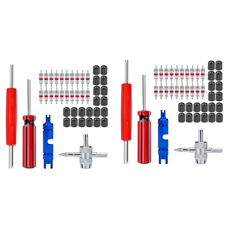88Piece Valve Stem Removal Tool, Valve Core, 4Way Valve Tool, Valve