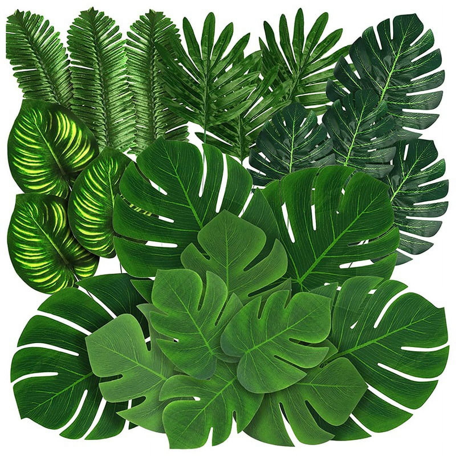 88 Pieces Palm Leaves 8 Kinds Faux Tropical Monstera Leaves