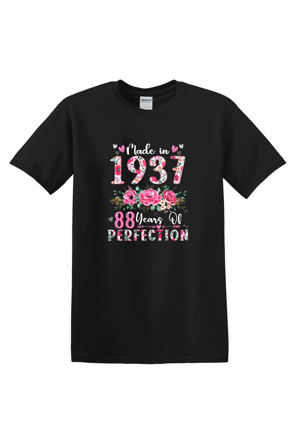 88 Year Old Made In 1937 Floral 88Th Birthday Women T-shirt