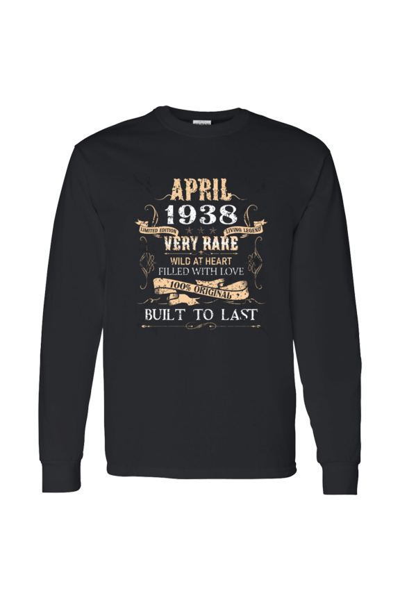 88 Years Old 88Th Birthday Legend Vintage April 1938 Bday Long Sleeve Shirt