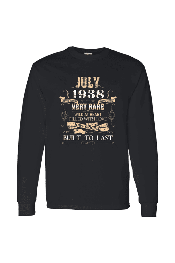 88 Years Old 88Th Birthday Legend Vintage July 1938 Bday Long Sleeve Shirt