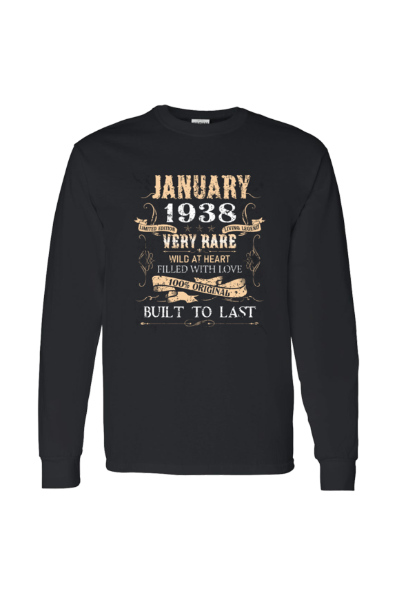 88 Years Old 88Th Birthday Vintage January 1938 Long Sleeve Shirt