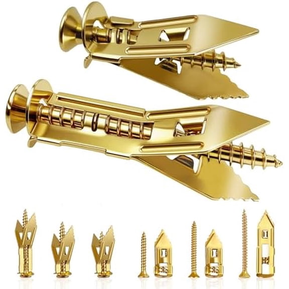 88 count Self Drilling Drywall Anchors with Screws Kit, 2 Sizes Dry Wall Anchor & 3 Sizes Metal Expansion Bolt for Drywall, Zinc-Plated Steel, No Drill, Heavy Duty-Holds 80lbs for Wall