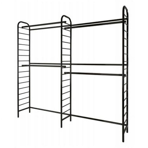 88 in. H "Ladder Style" Black Double 2-Tier Wall Unit (Pack of 1)