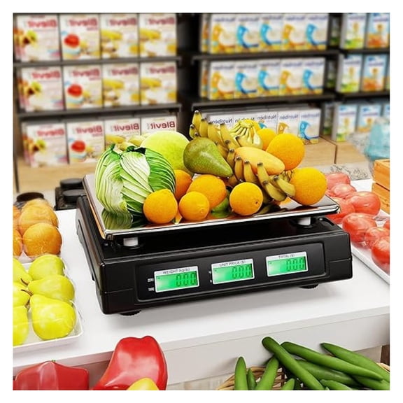 88 lb Food Scale, Digital Price Computing Scale with Dual LCD Display, Stainless Steel Platform, Tare & Counting Function, Scales for Farmers, Outlet & Deli