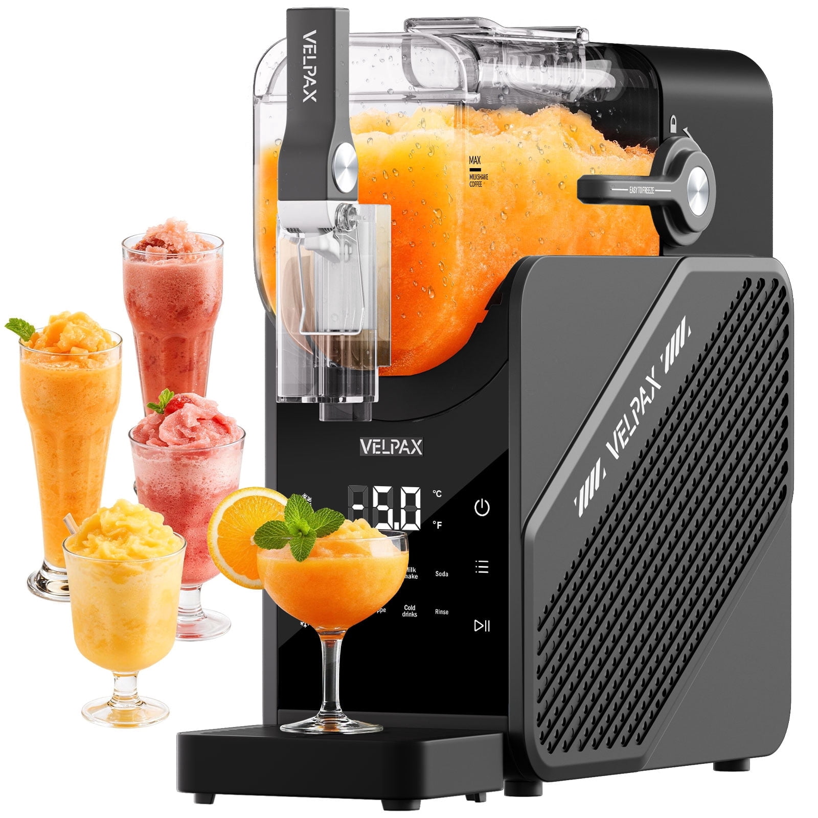88 oz 7-in-1 Slushie Machine for Home, Professional Frozen Drink Maker with LED Display & Auto-Clean, No Ice Needed, Ideal for Frozen Drinks, Desserts, Family