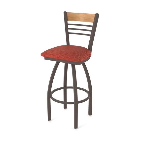 880 Eleanor 30" Swivel Bar Stool with Bronze Finish, Medium Back and Graph Poppy Seat
