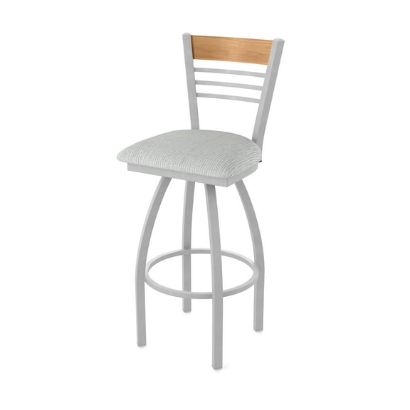 880 Eleanor 36" Swivel Extra Tall Bar Stool with Anodized Nickel Finish, Medium Back and Graph Alpine Seat