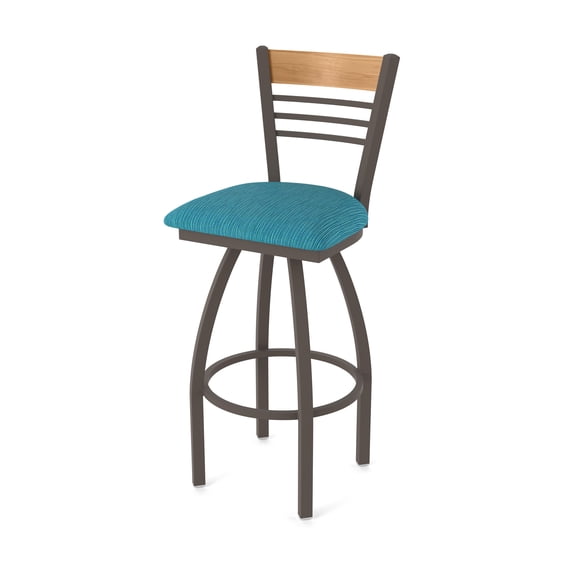 880 Eleanor 36" Swivel Extra Tall Bar Stool with Bronze Finish, Medium Back and Graph Tidal Seat