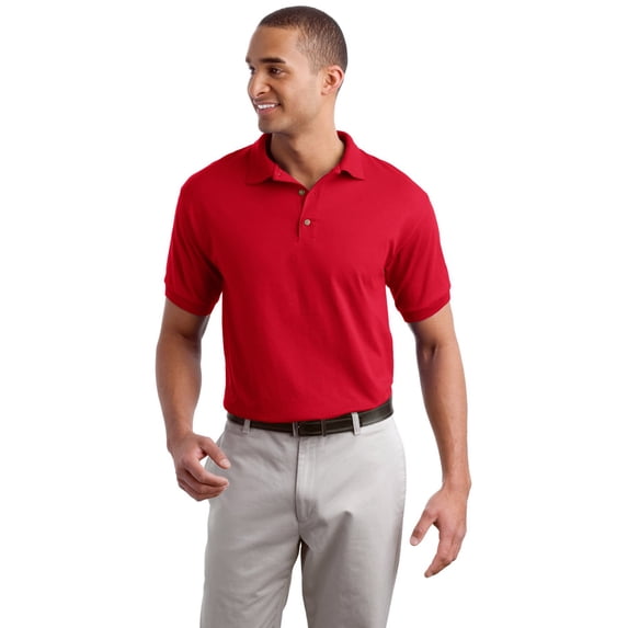 8800 DryBlend Jersey Knit Sport Shirt -Red-2X-Large