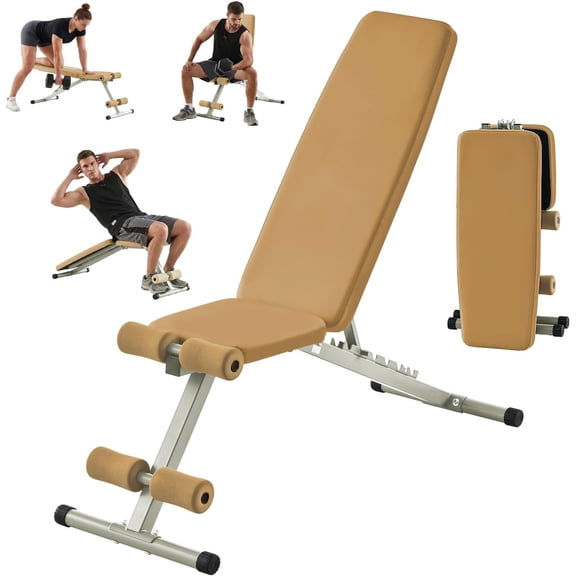 880LB Weight Bench for Gym, 8-Position Backrest Adjustable Workout Bench for Strength - Incline Decline Flat, Foldable & Compact for Small Space Apartment Room Garage
