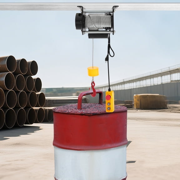 880Lbs Electric Winch Hoist W/Emergency Stop, 100ft Cable for Garage/Lifting