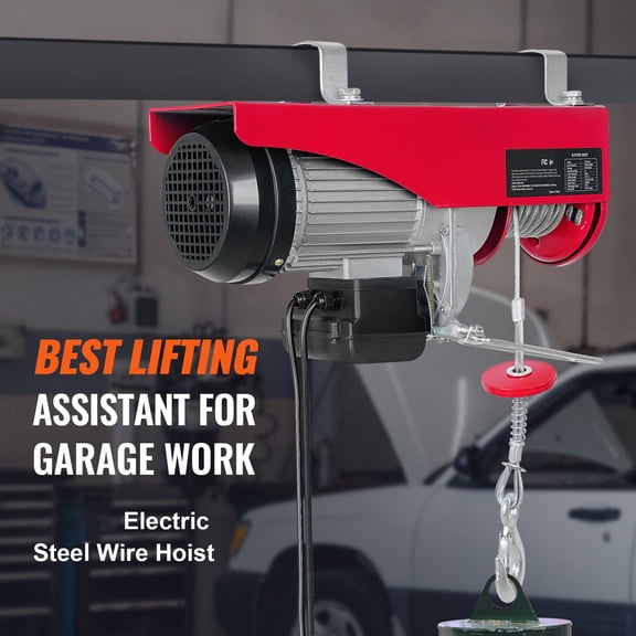 880lbs Electric Hoist with 14ft Wired Remote Control, 110V Electric Hoist Attic Lift 20-40 FT Lifting Height for Garage Attic Warehouse Factory