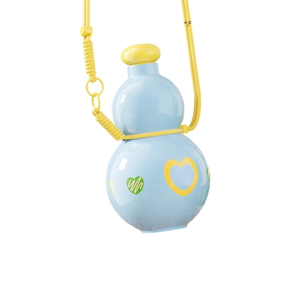 880ml Cute Gourd Shape Water Bottle with Adjustable Strap, Leakproof Food Grade BPA Free Plastic Tumbler, Portable Large Capacity Sports Water Bottle for Hiking, Travel, Fitness