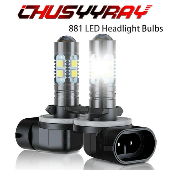881 LED Headlight Bulbs 6000K White 2Pcs - for ATV Polaris Ranger XP 500 700 800 900 1000 2008-2018