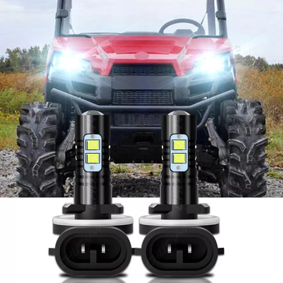 881 LED Headlight Bulbs 6000K White 2x - for ATV Polaris Ranger XP 500 700 800 900 1000 2008-2018