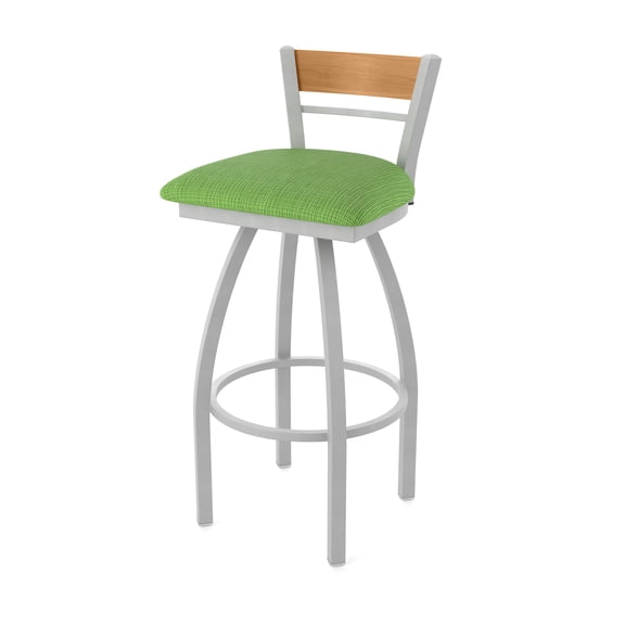 881 Revelle 25" Swivel Counter Stool with Anodized Nickel Finish, Medium Back and Graph Parrot Seat
