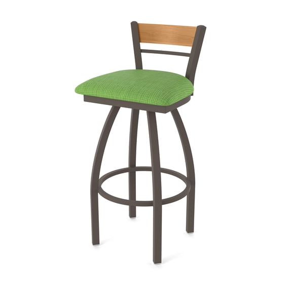 881 Revelle 30" Swivel Bar Stool with Bronze Finish, Medium Back and Graph Parrot Seat