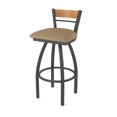 thumbnail image 1 of 881 Revelle 30" Swivel Bar Stool with Pewter Finish, Medium Back and Canter Sand Seat, 1 of 5