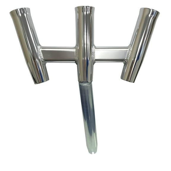 88160 Gs Trident Rod Holder - Bent Butt - Polished Aluminum