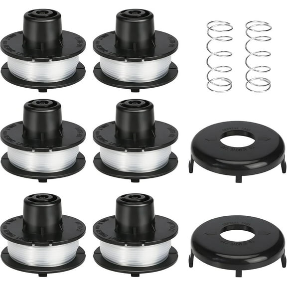 88175 Trimmer Spool Replacement Parts for Toro 51256, 51301, 51302, 51303, 51304, 51305, Replacement Spring and Spool Cap for 10" to 15" Trimmers(3+1+1), 6 Spools 2 Spring 2 Cap