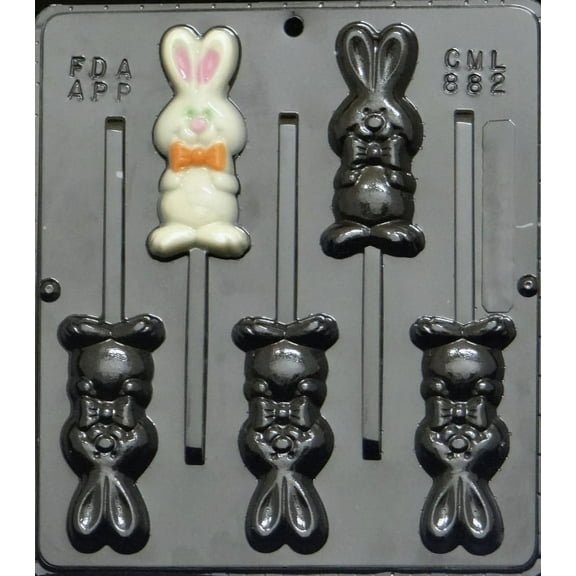 882 Whole Rabbit Lollipop Chocolate Candy Mold