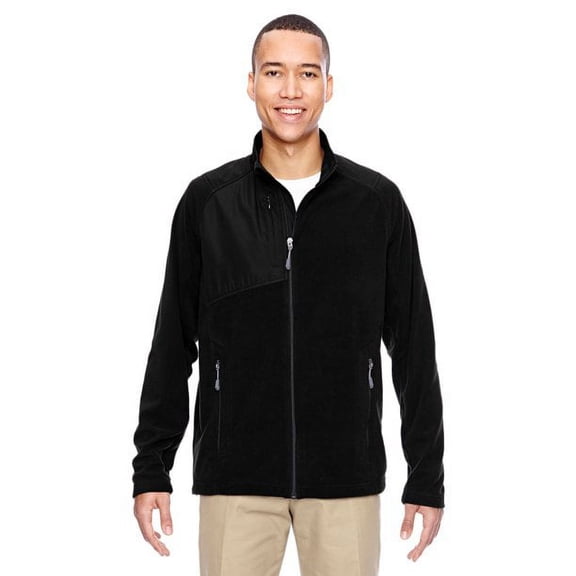 88215 North End Men's Excursion Trail Fabric-Block Fleece Jacket Black