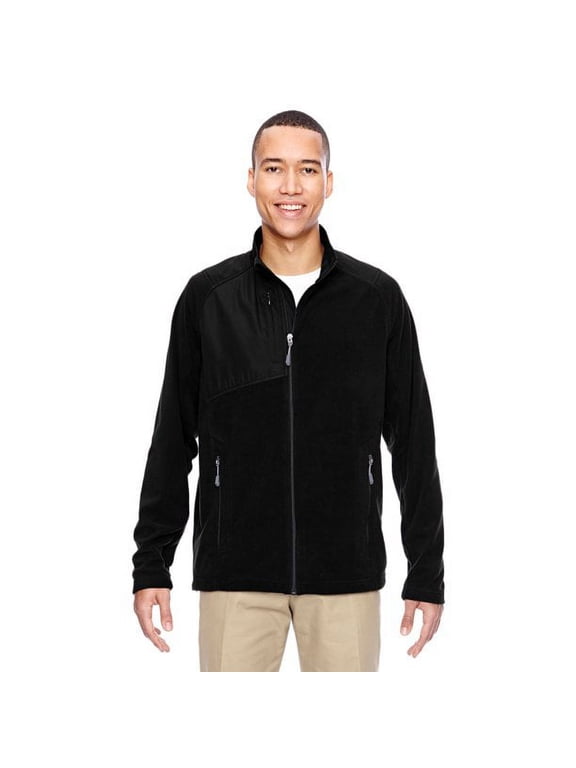 88215 North End Men's Excursion Trail Fabric-Block Fleece Jacket Black