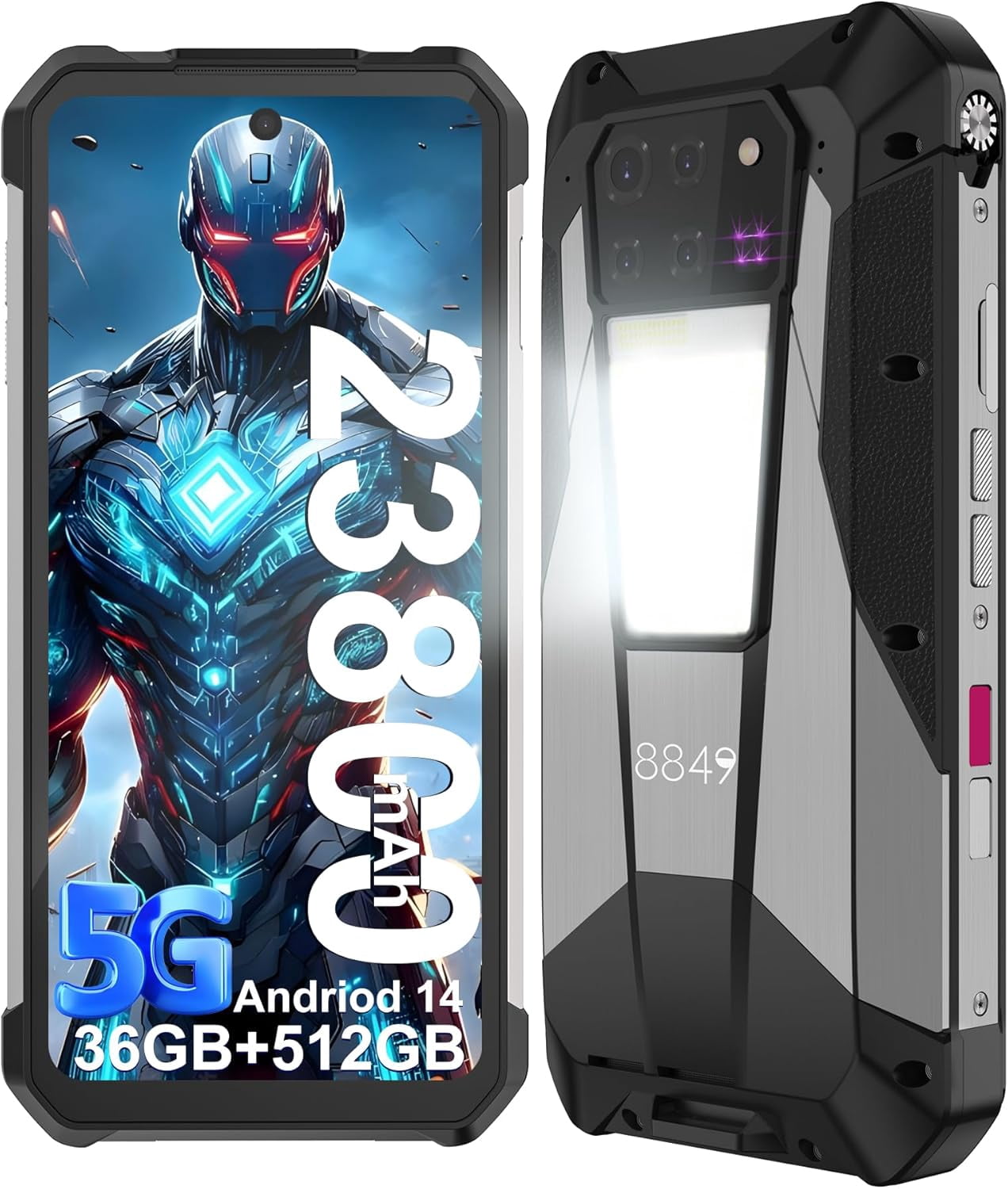 8849 Tank 3 Pro Rugged Smartphone,Rugged Projector Phone , 36GB 512GB Dual Sim 5G Android 14 Unlocked Mobile Cell Phones 6.79" Big Screen