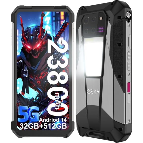 8849 Tank 3 Pro Rugged Smartphone Unlocked, Android 14 Waterproof Rugged Cell Phone, 6.79" 23800mAh 5G Mobile Phones 32GB RAM 512GB ROM