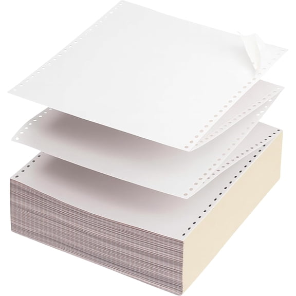 8852800 Carbonless Computer Paper, 9.5 x 5.5, 2-Part White/Canary Continuous Forms, Uncoated Dot Matrix Sheets, 2,800 Count$$Office