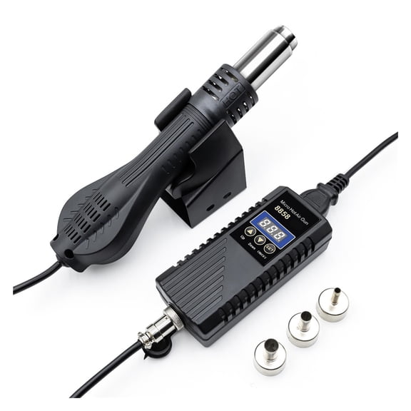 8858 Portable Hot Air Gun, 750W Rework Station with LCD Display