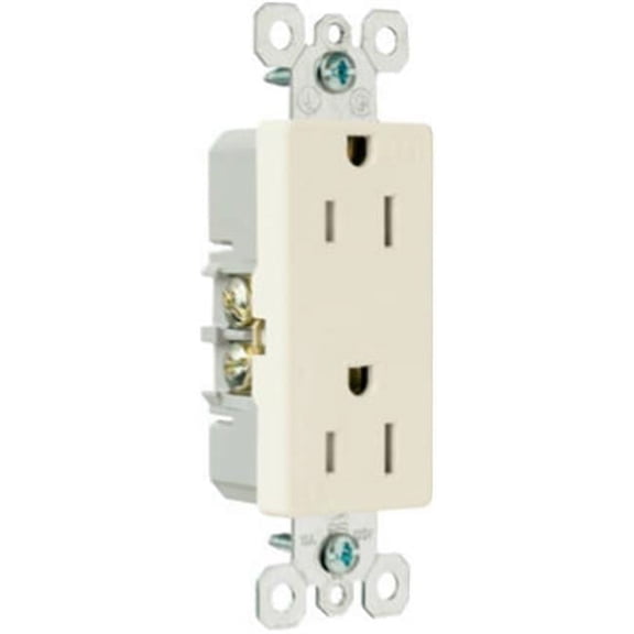 885TRLACC8 Tamper Resistant Receptacle, 15A, Light Almond