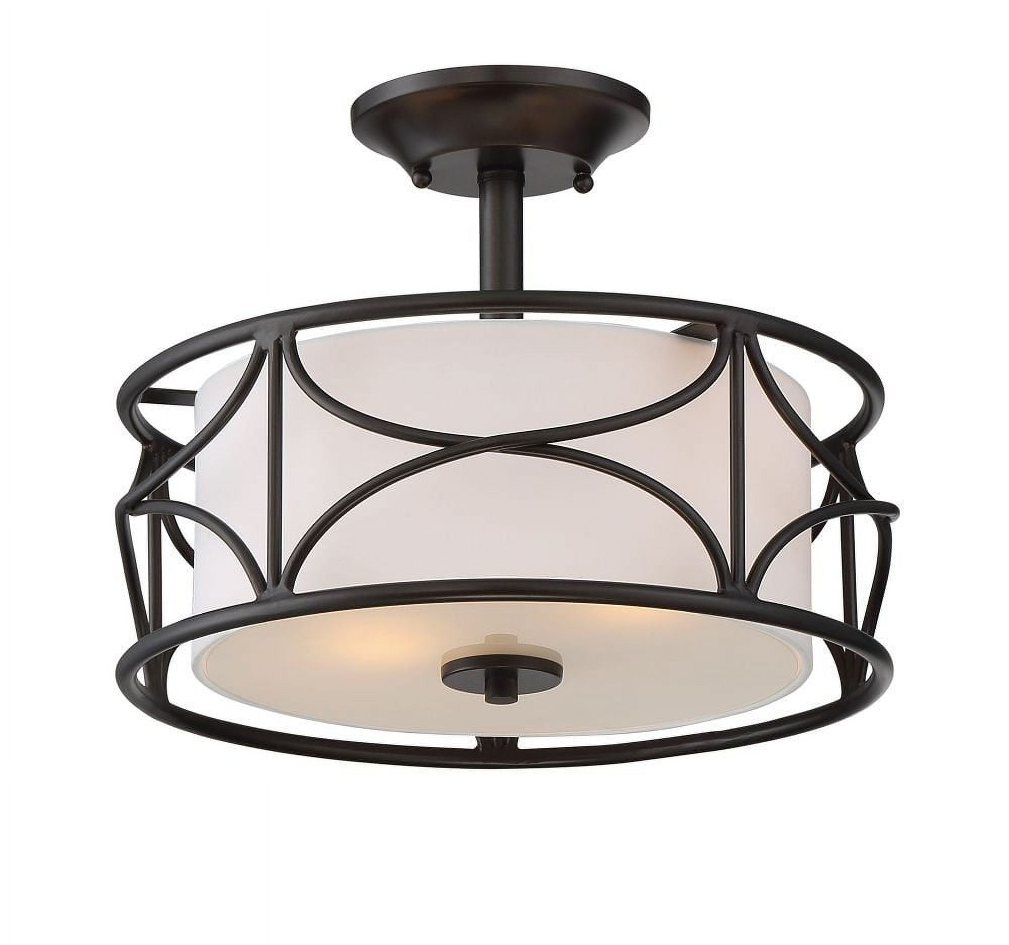 Avara 13" Bronze Glass Drum Indoor/Outdoor Ceiling Light