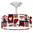 thumbnail image 1 of 888 Cool Fans DR-0001061 Americana 2-Light Brushed Nickel Drum Style LED Lamp Fixture, 1 of 1