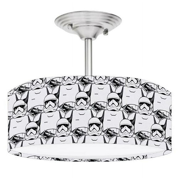 888 Cool Fans DR-0001064 Star Wars Stormtroopers 2-Light Brushed Nickel Drum Style LED Lamp Fixture