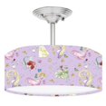 thumbnail image 1 of 888 Cool Fans DR-0001099 Disney Princess Fantasy 2-Light Brushed Nickel Drum Style LED Lamp Fixture, 1 of 1